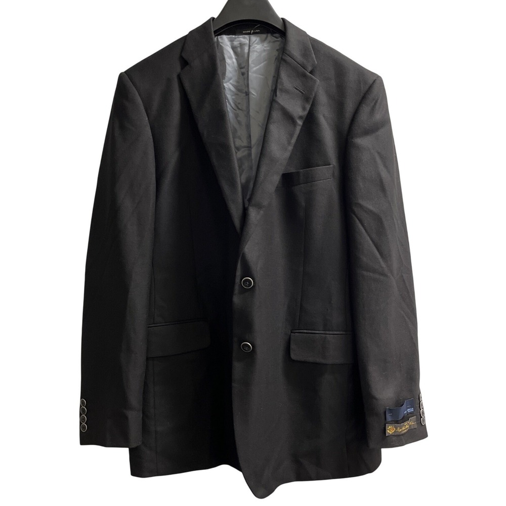 Joseph Abbound Loro Piana Blazer‎ Mens 44L Black Wool Sport Coat Jacket Career
